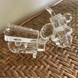 Crystal Glass Motorcycle Figurine with Faceted Accents